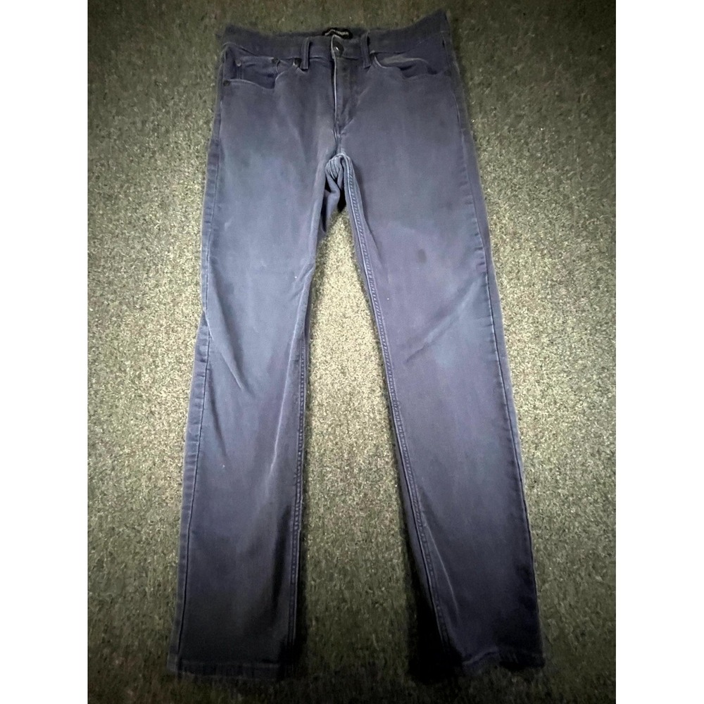 Banana Republic Ankle Pants Men 32x32 Navy Blue Mid Rise Flat Front Straight Leg